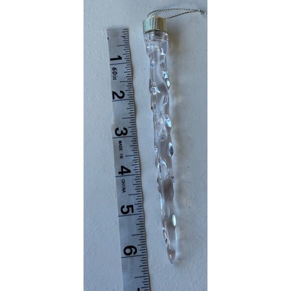 Set of 2 Clear Icicle Tree Ornaments Plastic 6.5 In. Tall (READ-NOT TESTED) - Picture 5 of 5